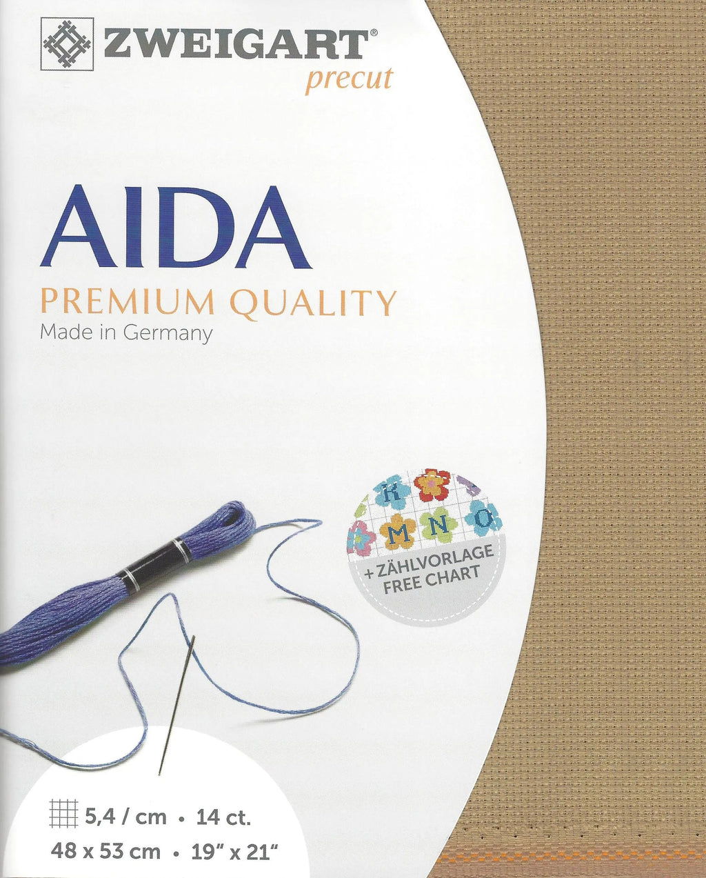 14-Count Dirty Precut Stern-Aida Cross Stitch Fabric by Zweigart 3706/300