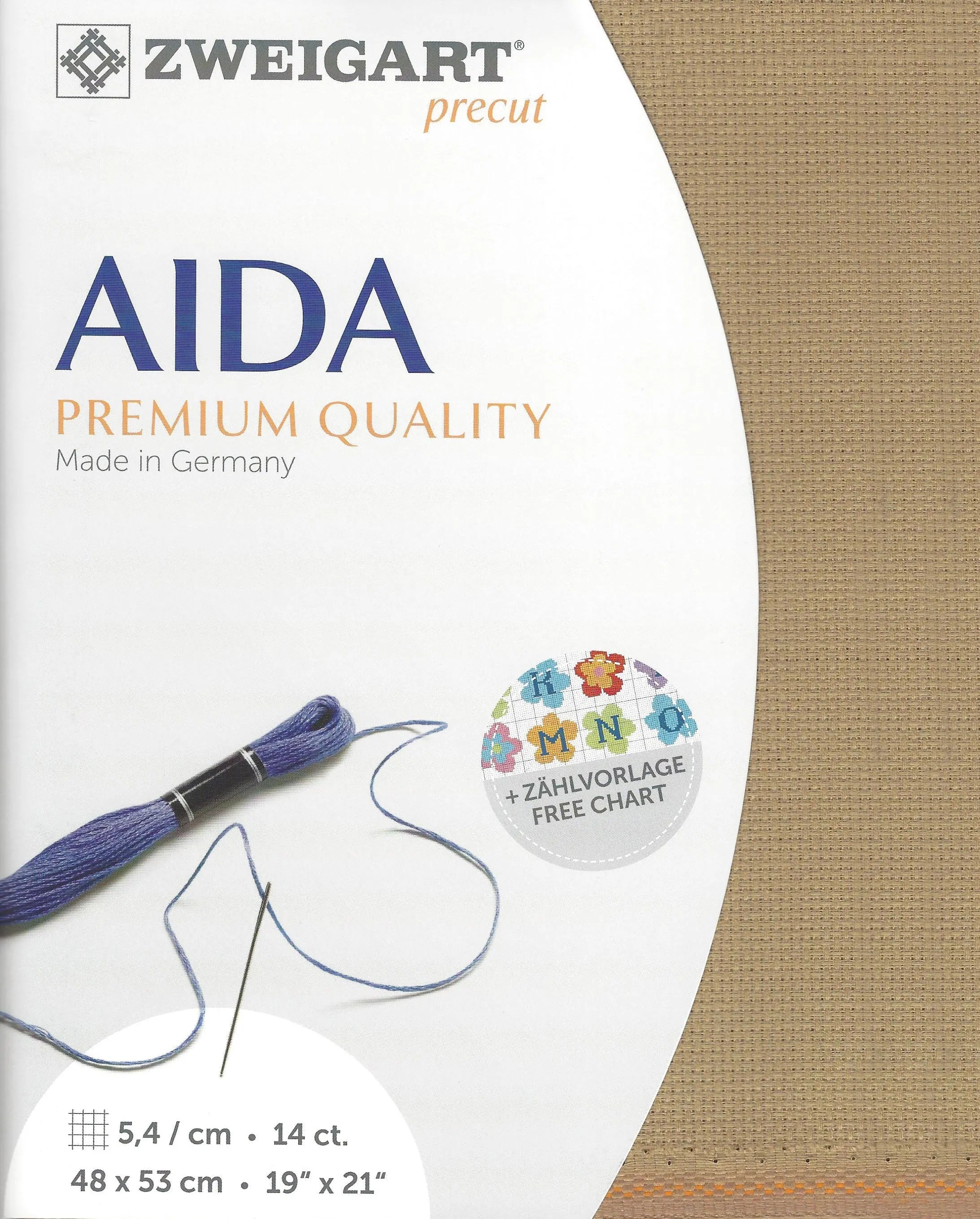 14-Count Dirty Precut Stern-Aida Cross Stitch Fabric by Zweigart 3706/300