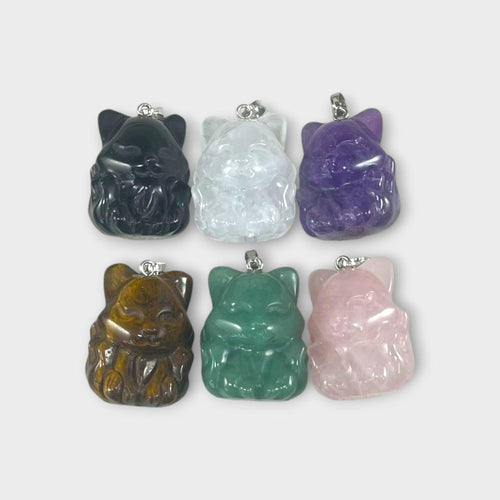 9 Tail Fox, Gemstone Pendants, 23x31mm (1pc) - VintageVp