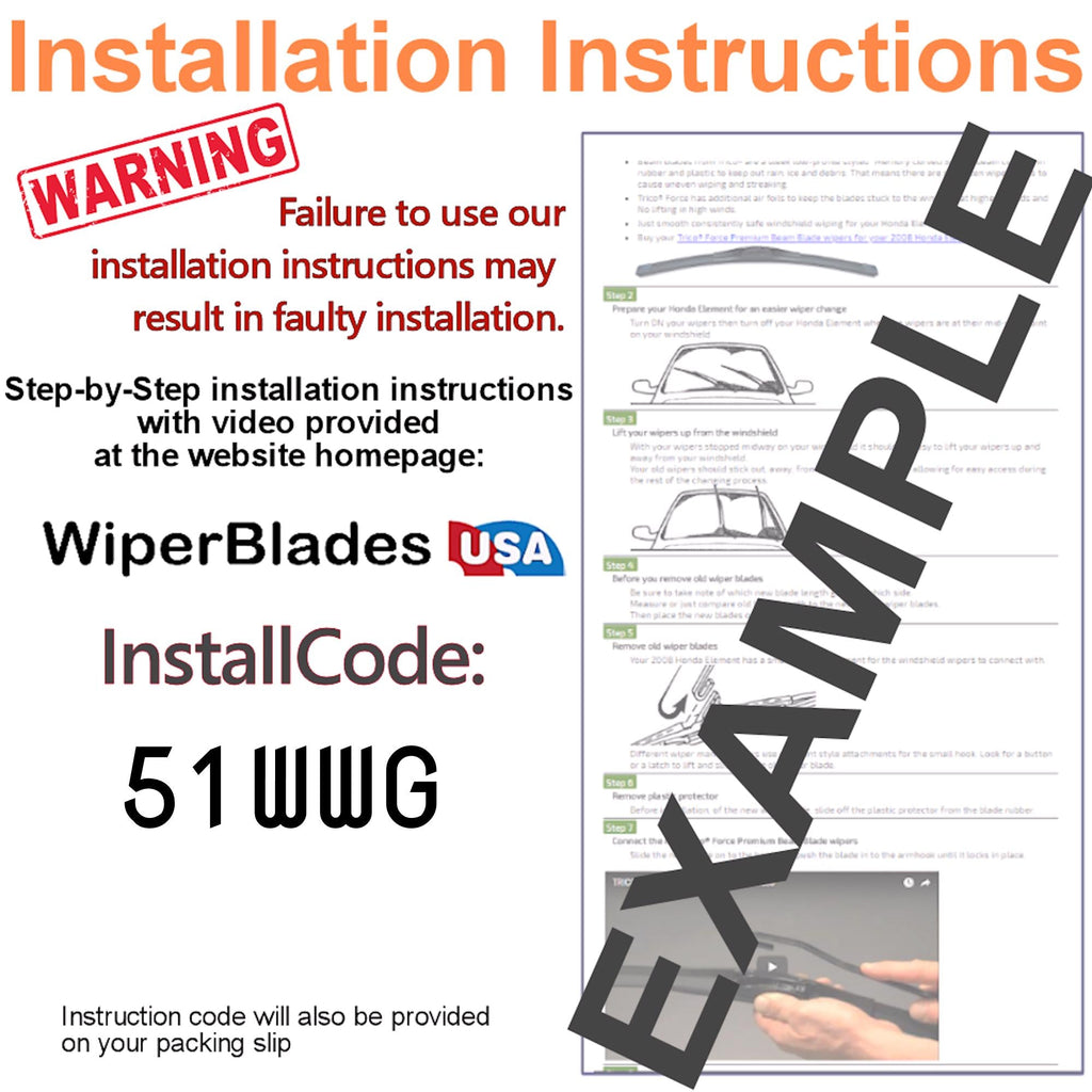 2003 Ford Windstar Wiper Blades w/1yr Wear Warranty (Set of 3) w/Rear Wipers