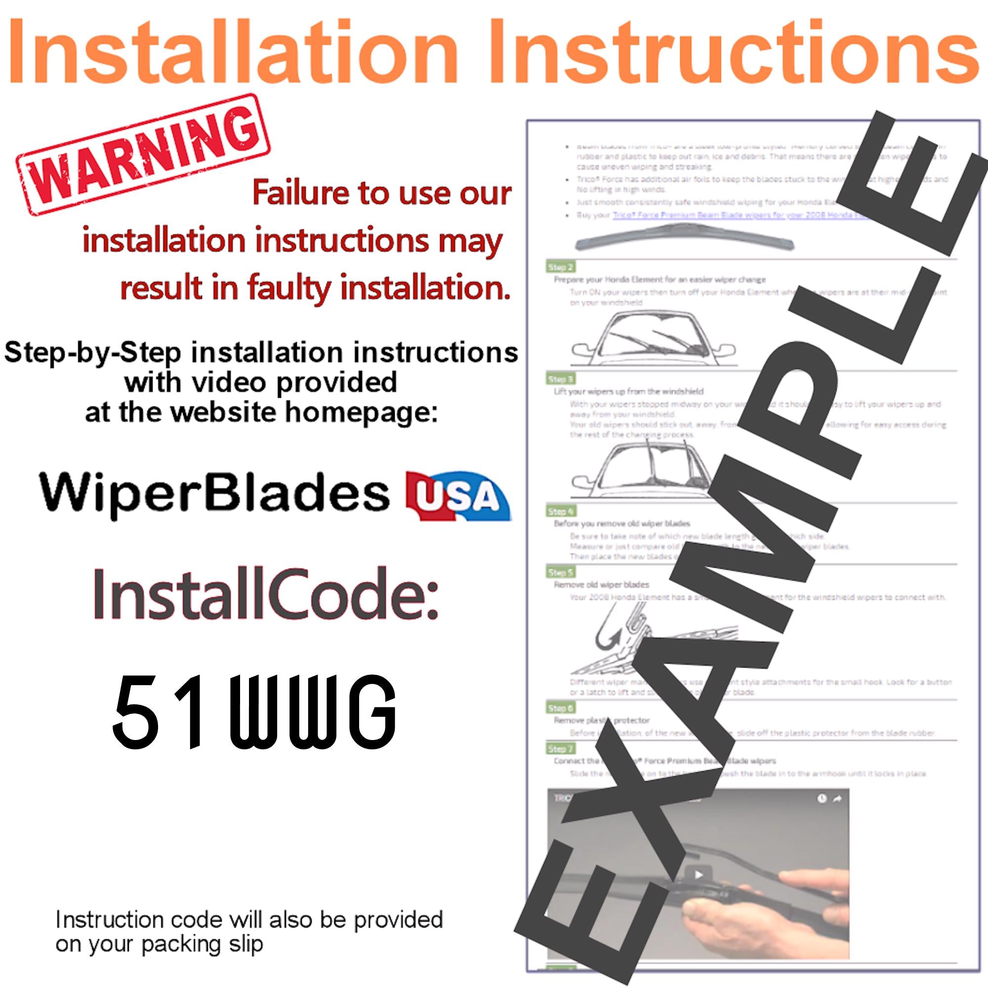 2003 Ford Windstar Wiper Blades w/1yr Wear Warranty (Set of 3) w/Rear Wipers