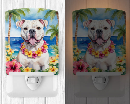 American Bulldog Luau Ceramic Night Light - VintageVp