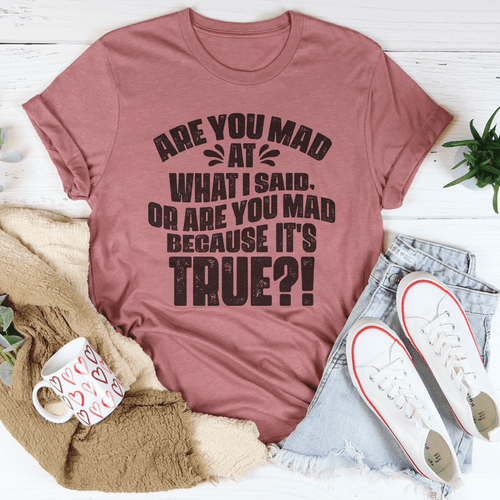 Are You Mad At What I Said Or Are You Mad Because It's True Tee - VintageVp