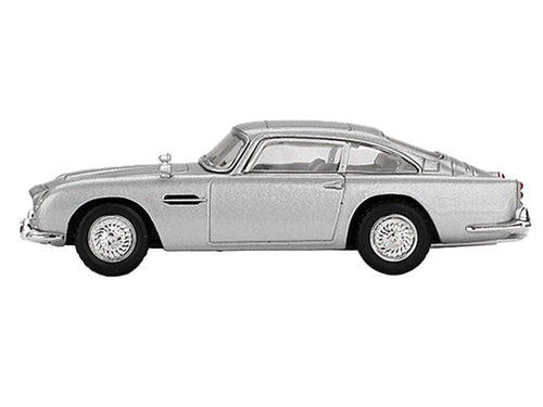 Aston Martin DB5 RHD (Right Hand Drive) Birch Silver Metallic 007 James Bond "Thunderball" (1965) Movie Limited Edition 1/64 Diecast Model Car by Mini GT - VintageVp