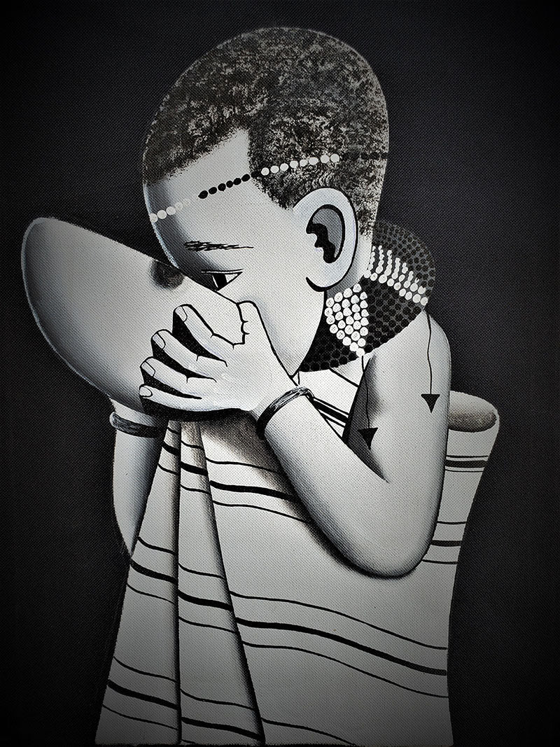 Calabash Child Painting 05 Unframed - VintageVp