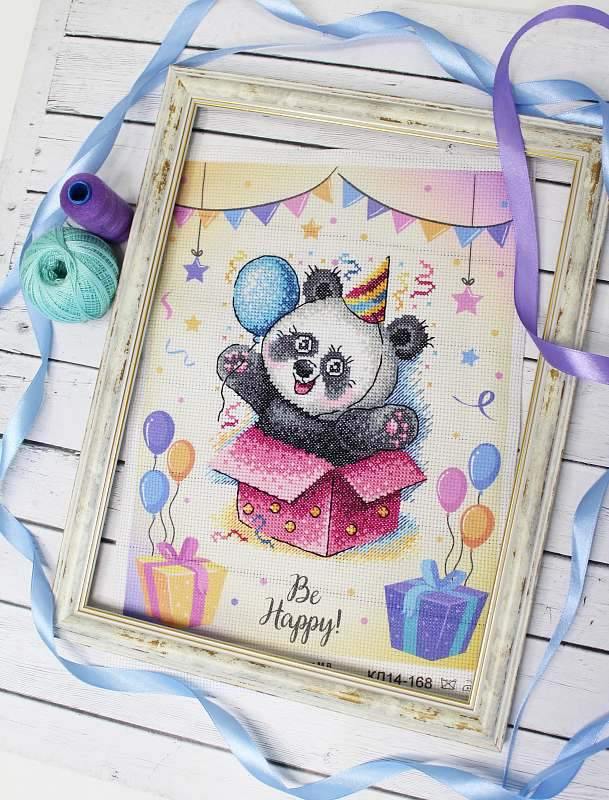 Cartoon Panda SM-598 Counted Cross-Stitch Kit - VintageVp