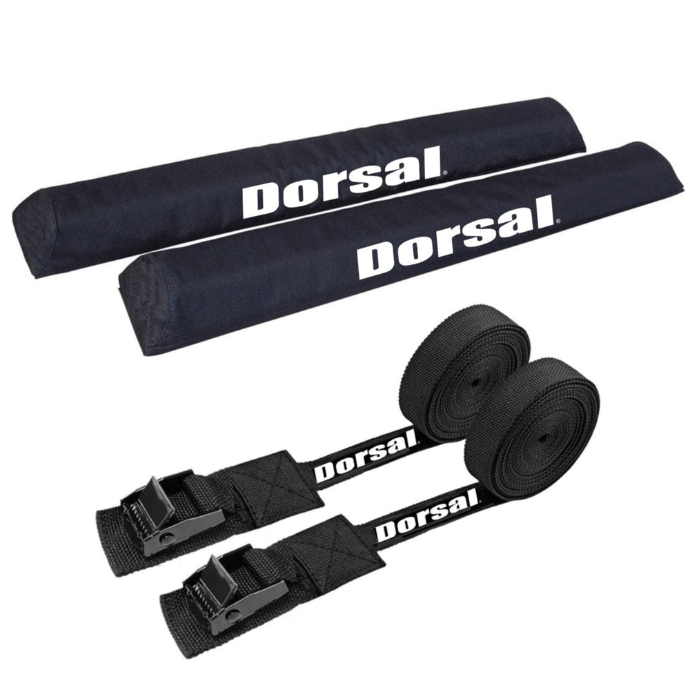 DORSAL Aero Roof Rack Pads with 15 ft Surf Straps - Pack of 4 for Car Surfboard Kayak SUP Long - VintageVp