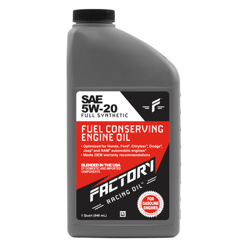 Factory Racing Parts Oil Change Kit Fits Dodge Grand Caravan 3.3L 2001-2002 / 3.8L 2004-2010, Neon 2.0L 2004-2005 5W-20 Full Synthetic Oil - 5 Quarts - VintageVp