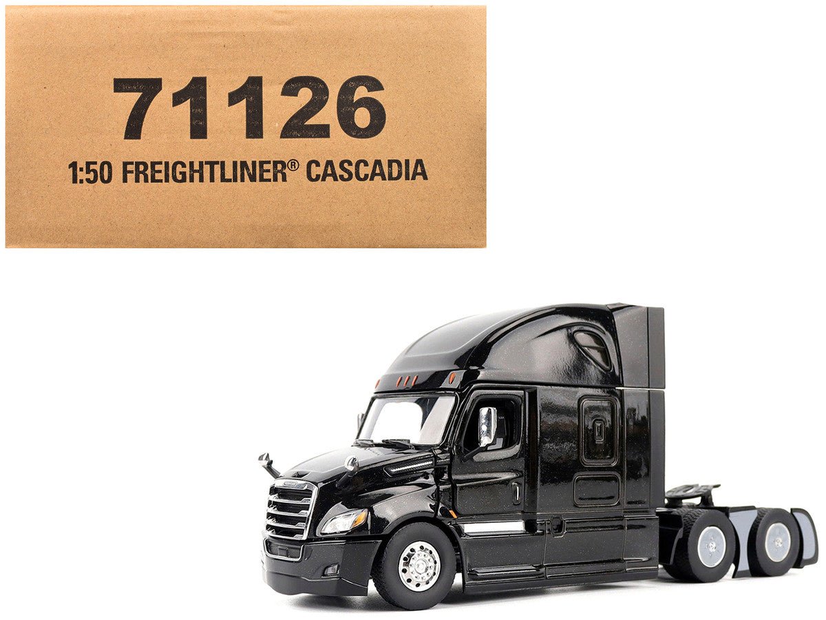 Freightliner New Cascadia Sleeper Cab Truck Tractor Black "Transport Series" 1/50 Diecast Model by Diecast Masters - VintageVp