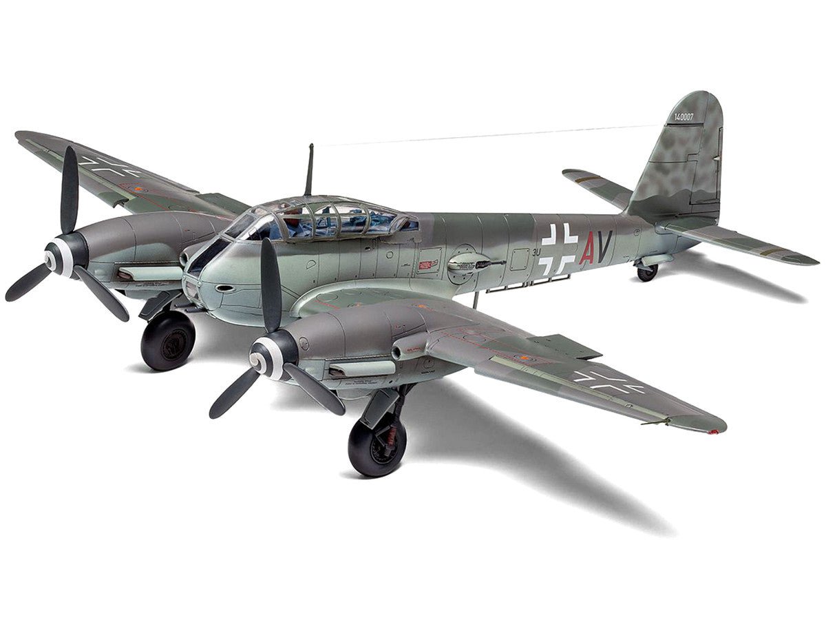 Level 2 Model Kit Messerschmitt Me410A-1/U2 & U4 Fighter-Bomber Aircraft with 2 Scheme Options 1/72 Plastic Model Kit by Airfix - VintageVp