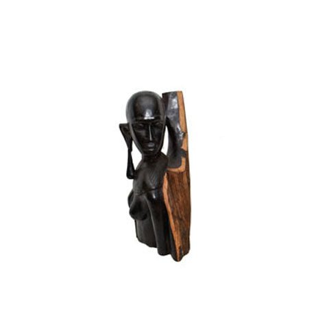 Maassai Warrior Female Bust with Bark 01 - VintageVp