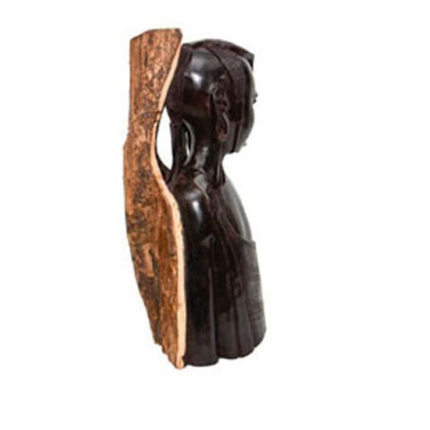 Maassai Warrior Male Bust with Bark 02 - VintageVp