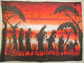 Masai Warrior Sunset Scene Batik Art 02 - VintageVp