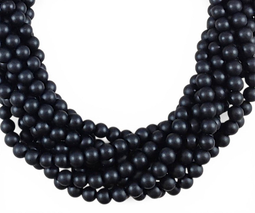 Matte Onyx aka Black Agate Round - VintageVp