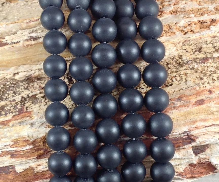 Matte Onyx aka Black Agate Round - VintageVp