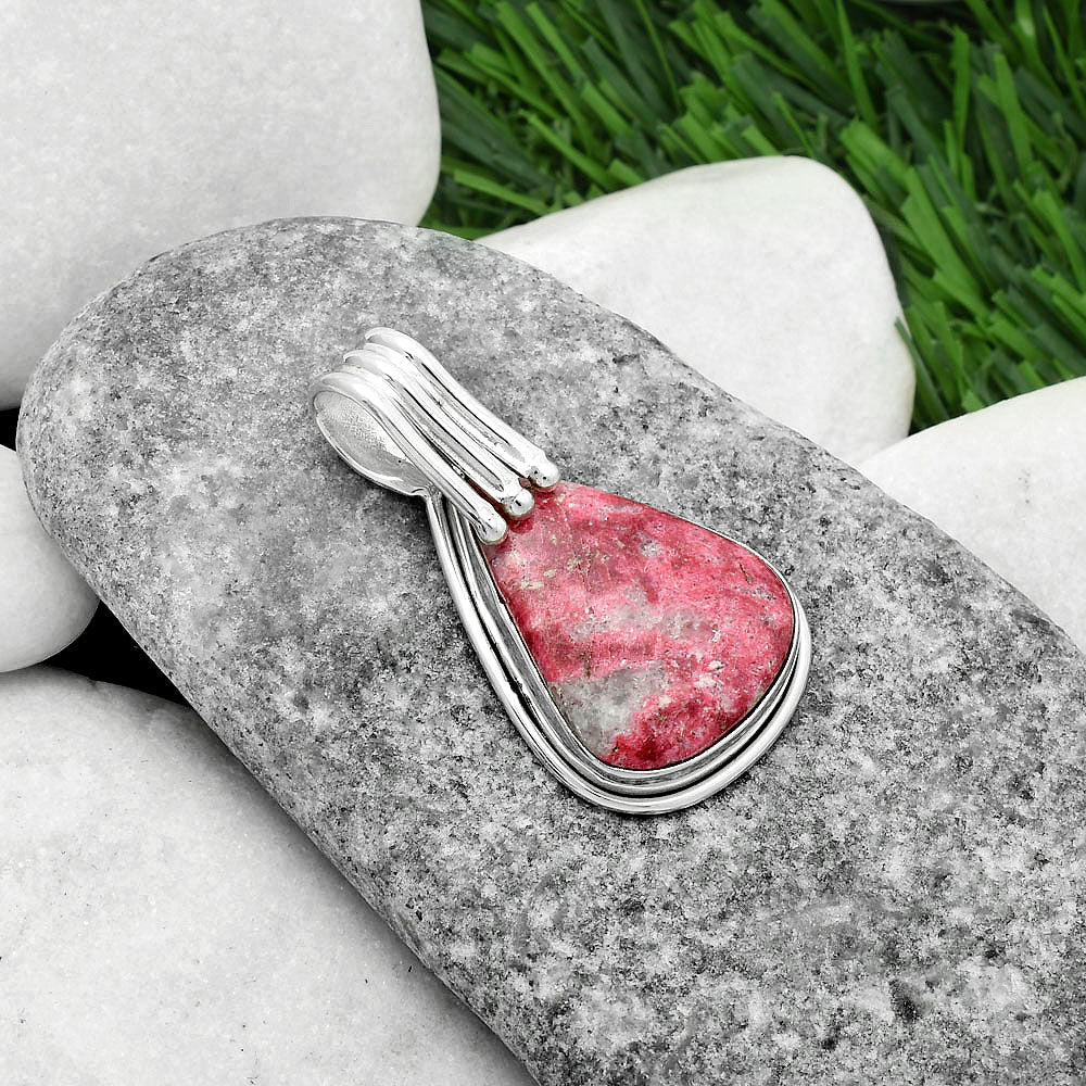 Natural Pink Thulite - Norway Pendant P-1664 SDP116759 - VintageVp
