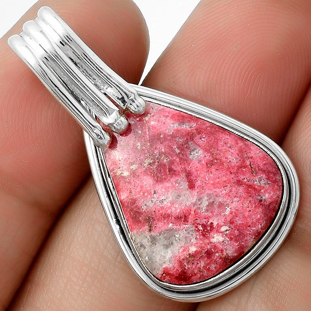 Natural Pink Thulite - Norway Pendant P-1664 SDP116759 - VintageVp
