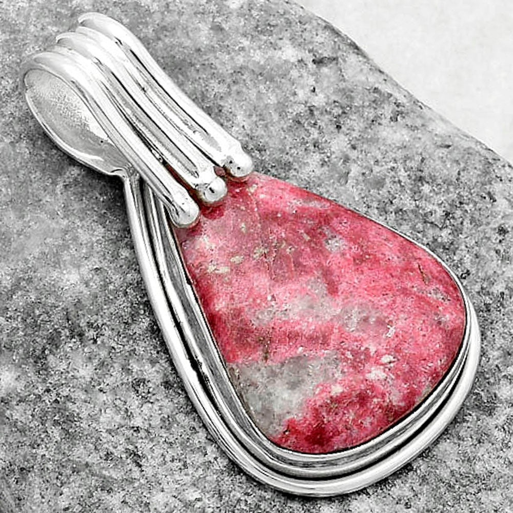 Natural Pink Thulite - Norway Pendant P-1664 SDP116759 - VintageVp