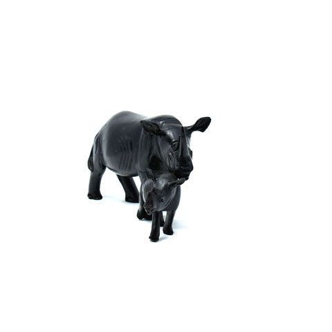 Rhinoceros with Baby Sculpture 01 - VintageVp