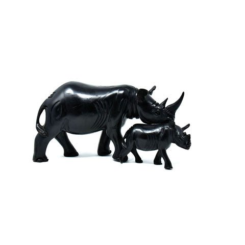Rhinoceros with Baby Sculpture 01 - VintageVp