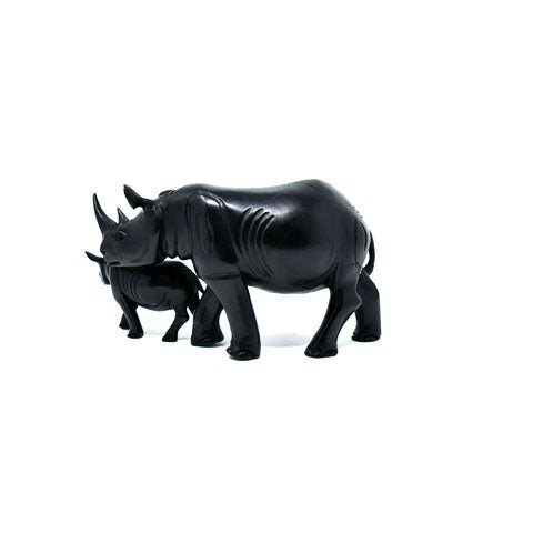 Rhinoceros with Baby Sculpture 01 - VintageVp