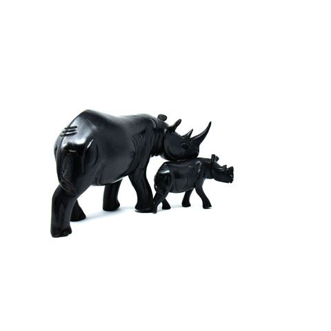 Rhinoceros with Baby Sculpture 01 - VintageVp