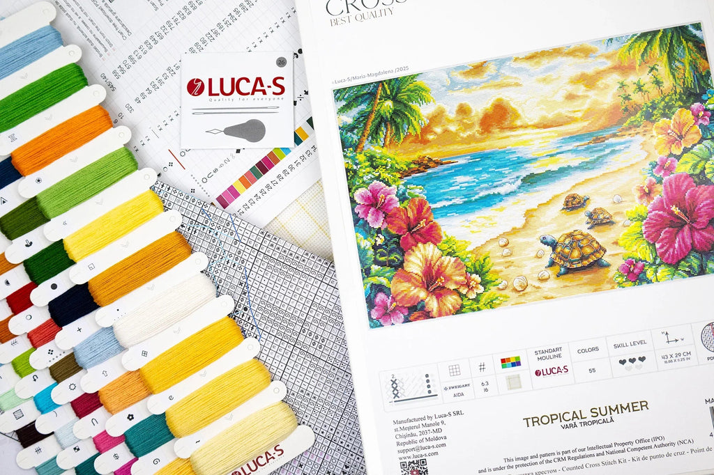 Tropical Summer Counted Cross-Stitch Kit by Luca-S BU5089L - VintageVp