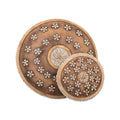 Wooden Natural Cameroon Shield | Cowrie Shells Floral Design - VintageVp